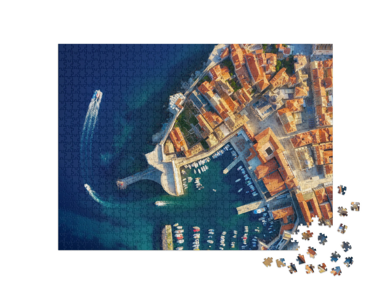 Dudrovnik, Croatia. Aerial View on the Old Town. Vacation... Jigsaw Puzzle with 1000 pieces