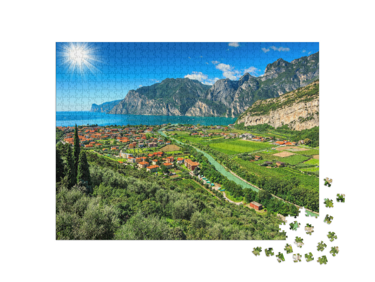 Beautiful Sunny Day on Lake Garda, Torbole. Italy, Europe... Jigsaw Puzzle with 1000 pieces