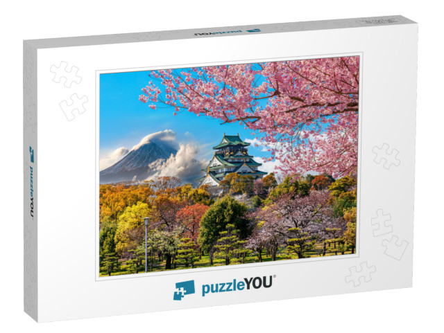 Osaka Castle & Full Cherry Blossom, with Fuji Mountain Ba... Jigsaw Puzzle