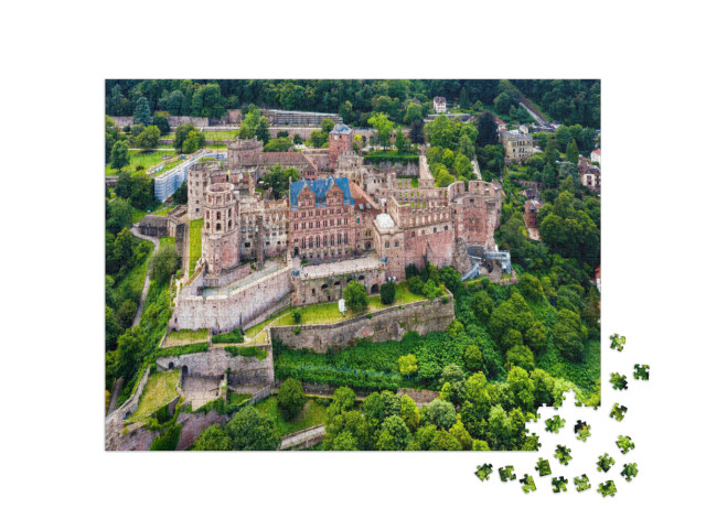 Luftaufnahme, Schloss Heidelberg Und Altstadt Von Heidelb... Jigsaw Puzzle with 1000 pieces