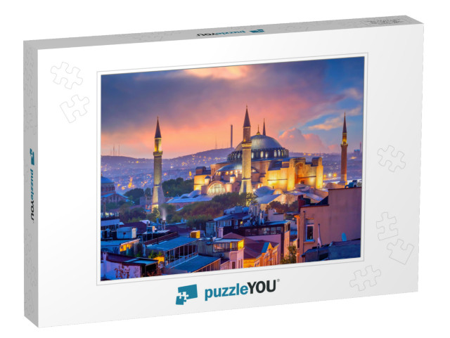 Beautiful View on Hagia Sophia in Istanbul, Turkey from T... Jigsaw Puzzle