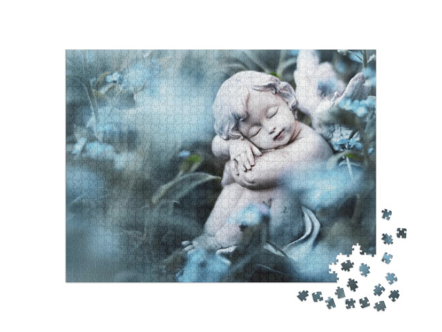 Guardian Angel Sleeping in Flowers... Jigsaw Puzzle with 1000 pieces