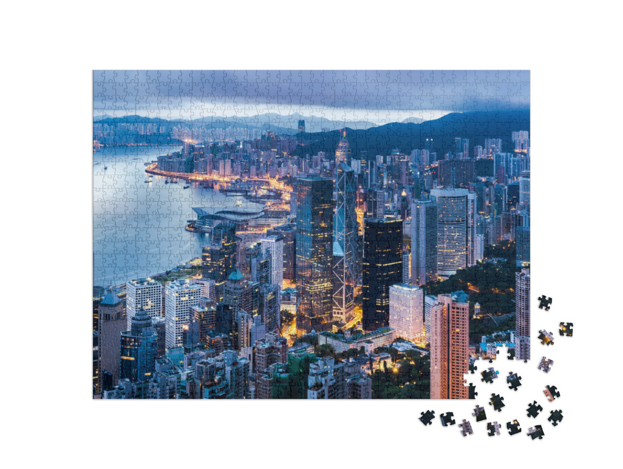 Hong Kong City View from the Peak At Twilight... Jigsaw Puzzle with 1000 pieces