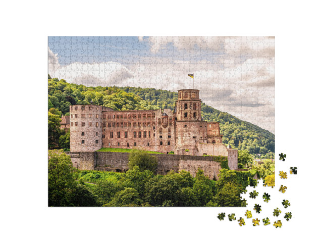 Heidelberg Castle with Cloudy Sky... Jigsaw Puzzle with 1000 pieces