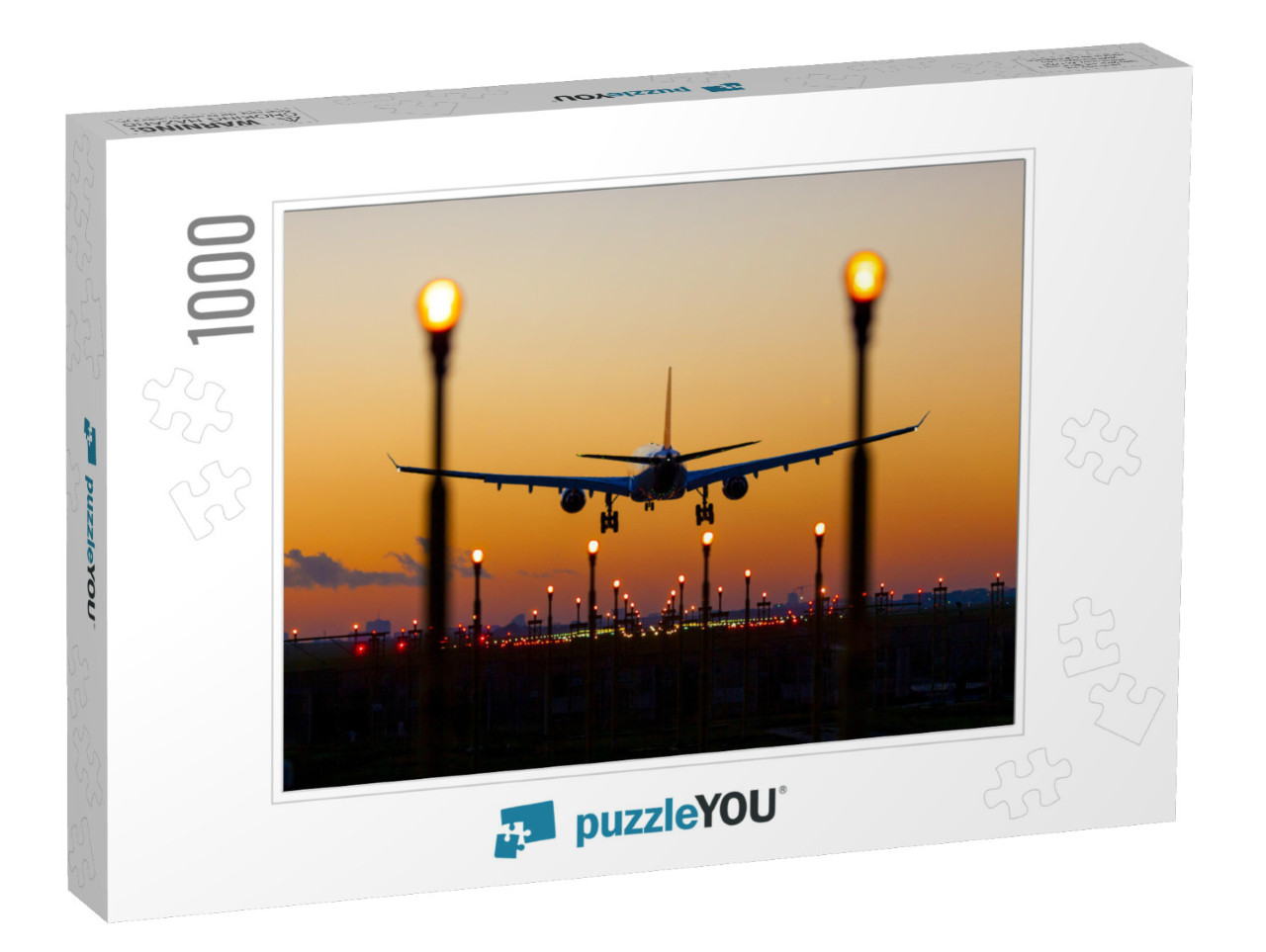 Sunset Landing in Brussels Zaventem Airport... Jigsaw Puzzle with 1000 pieces