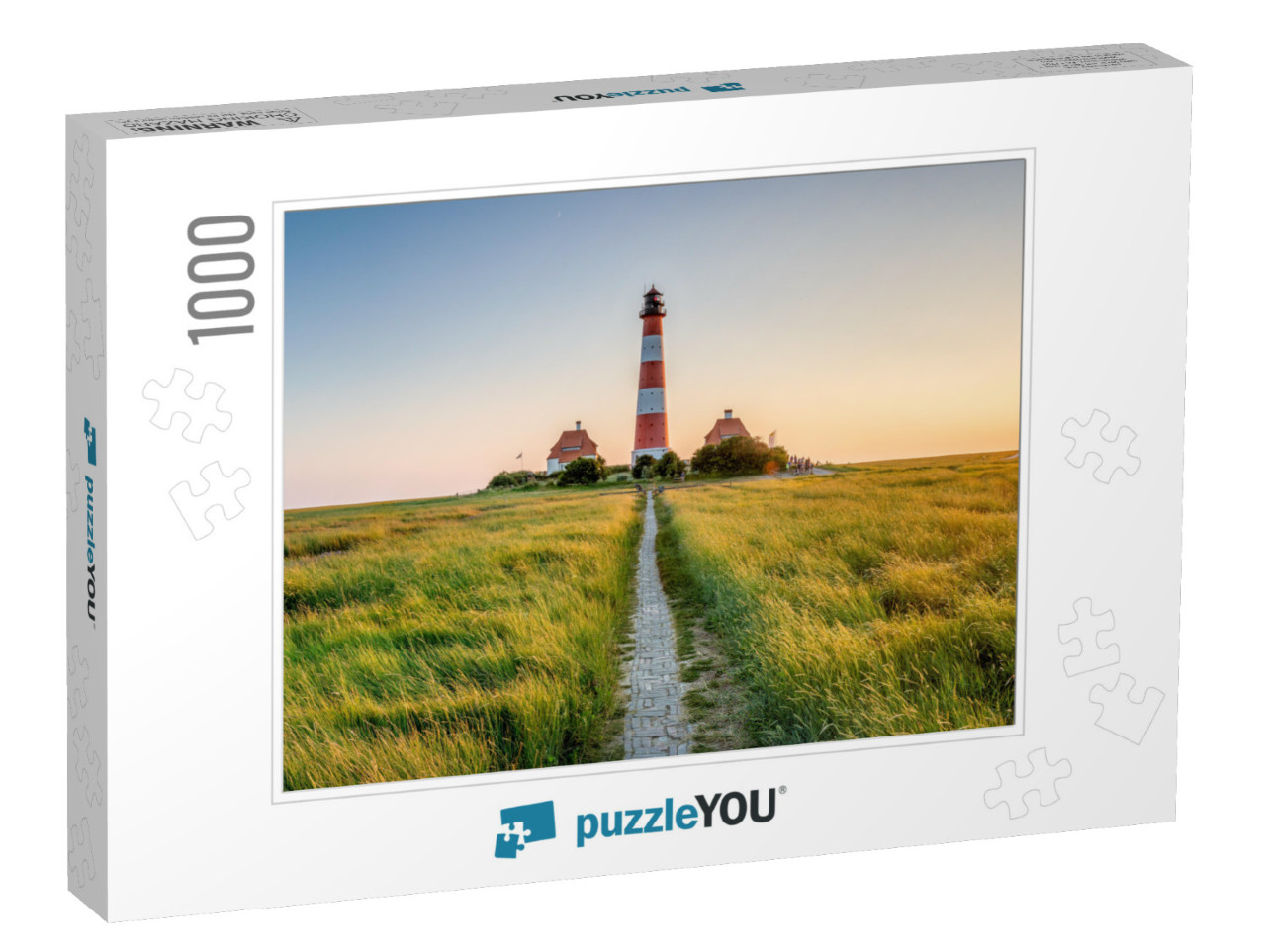 Panorama of the Westerheversand Lighthouse At Westerhever... Jigsaw Puzzle with 1000 pieces