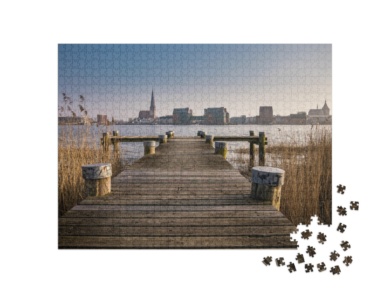 View to the Hanseatic City Rostock Germany... Jigsaw Puzzle with 1000 pieces