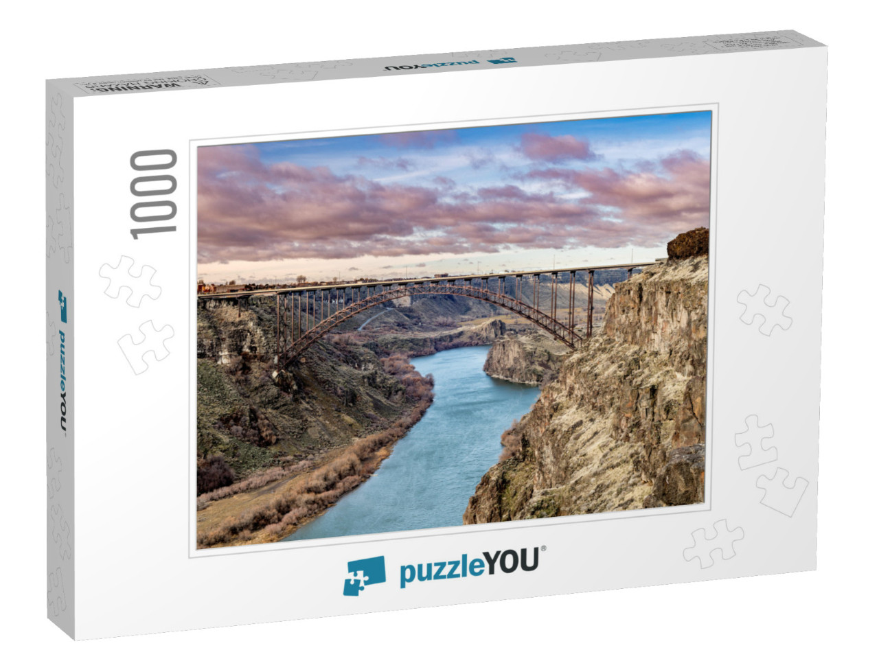 Sunrise Over the Perrine Bridge Near Twin Falls Idaho... Jigsaw Puzzle with 1000 pieces