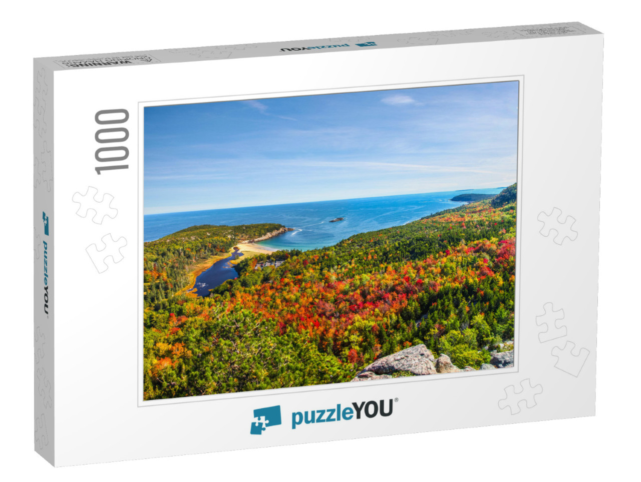 Panoramic View of the Stunning Fall Colors & Blue Waters... Jigsaw Puzzle with 1000 pieces