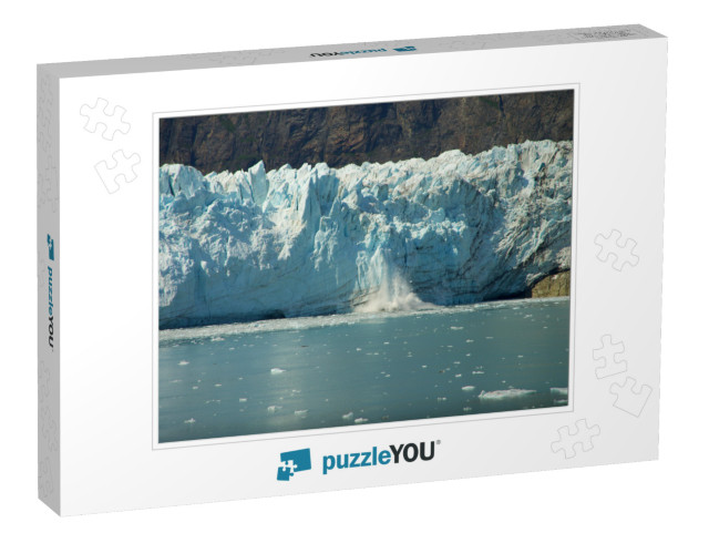 View of Dirt Covered Glacier with Mountains in the Backgr... Jigsaw Puzzle