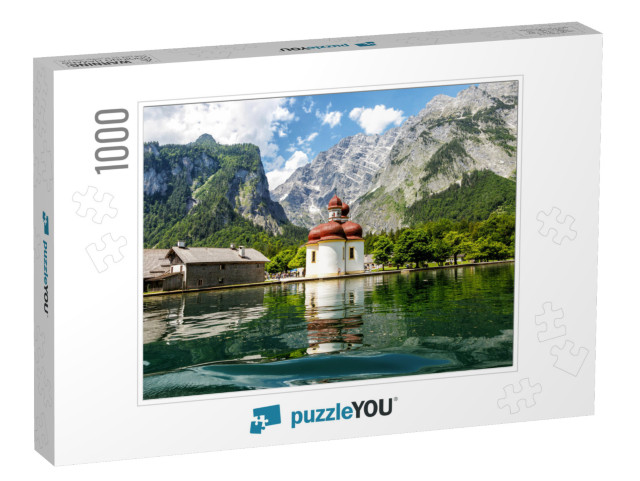 Koenigssee, Church of St. Bartholomew, View from the Lake... Jigsaw Puzzle with 1000 pieces