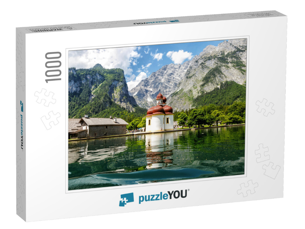 Koenigssee, Church of St. Bartholomew, View from the Lake... Jigsaw Puzzle with 1000 pieces