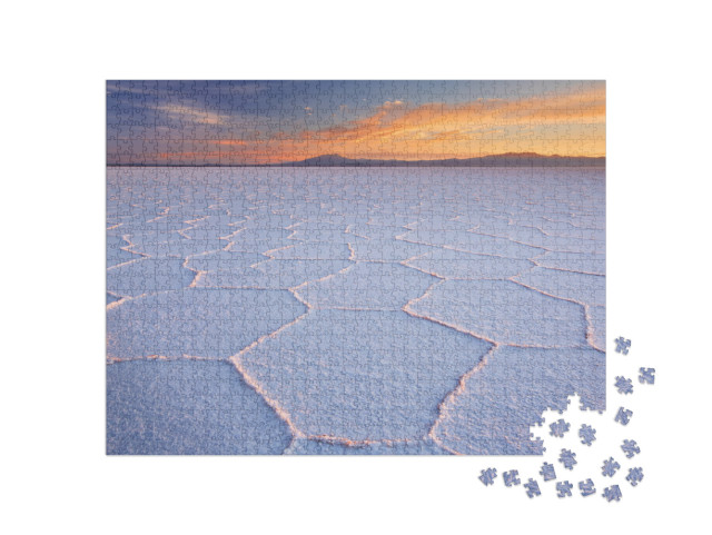 The Worlds Largest Salt Flat, Salar De Uyuni in Bolivia... Jigsaw Puzzle with 1000 pieces