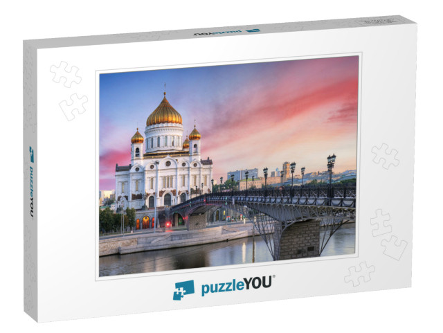 Sunset View of Cathedral of Christ the Savior & Moscow Ri... Jigsaw Puzzle