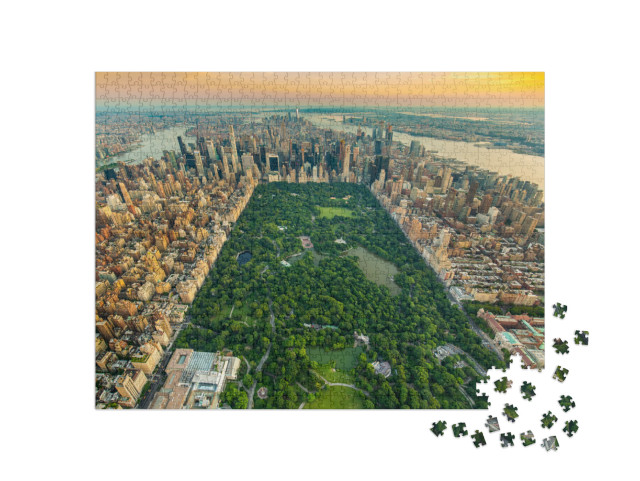 New York Central Park Aerial View in Summer... Jigsaw Puzzle with 1000 pieces