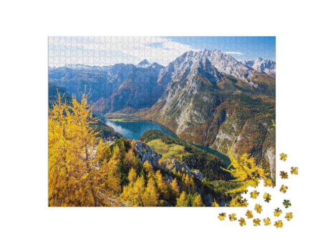 View on Watzmann Mountain & Koenigssee Lake from Jenner M... Jigsaw Puzzle with 1000 pieces