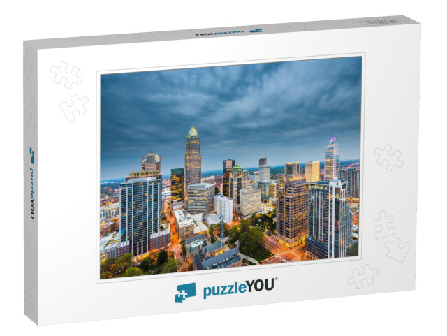 Charlotte, North Carolina, USA Uptown Skyline At Twilight... Jigsaw Puzzle