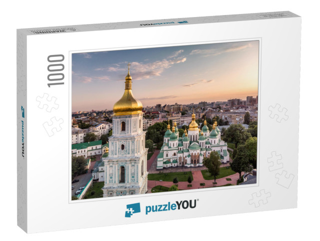 Bell Tower & Saint Sophias Cathedral Shot At Dusk Kiev, U... Jigsaw Puzzle with 1000 pieces