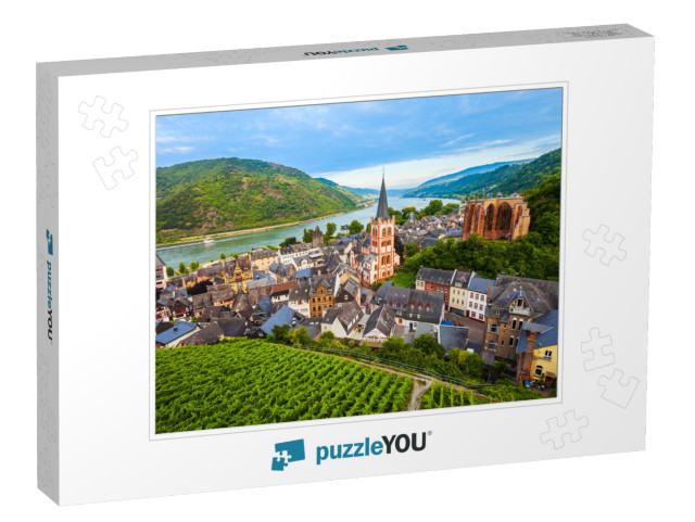 Bacharach Aerial Panoramic View. Bacharach is a Small Tow... Jigsaw Puzzle