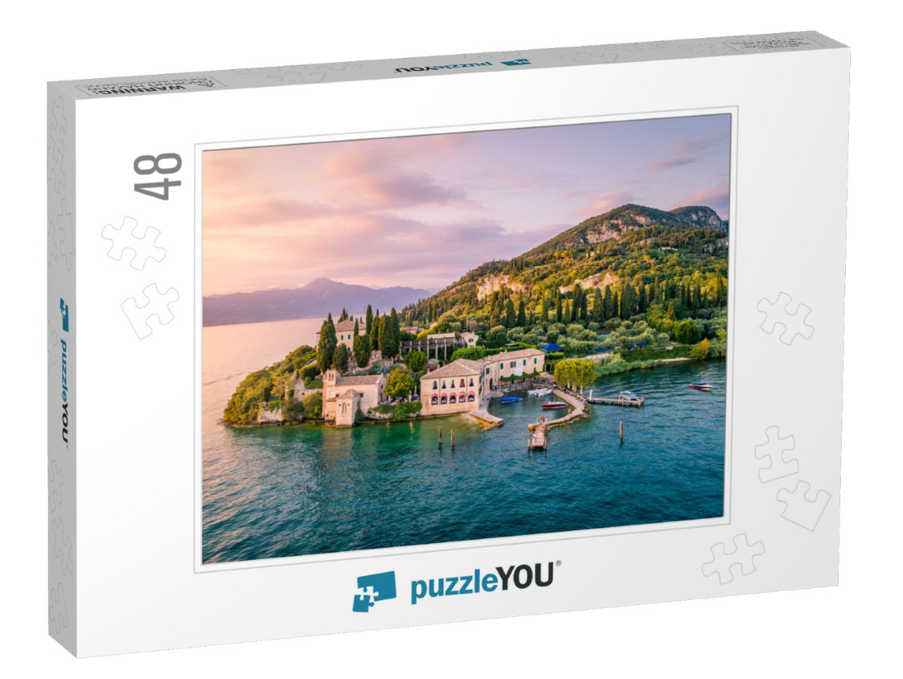 Punta San Vigilio on Garda Lake, Verona Province, Veneto... Jigsaw Puzzle with 48 pieces