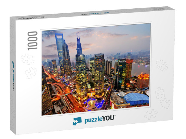 View from the Oriental Pearl Tv Tower. Shanghai Lujiazui... Jigsaw Puzzle with 1000 pieces