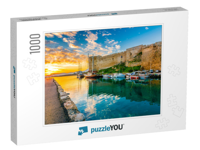 Kyrenia Old Harbor & Castle View in Northern Cyprus. Kyre... Jigsaw Puzzle with 1000 pieces