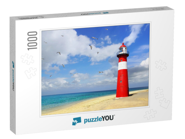 Lighthouse. Westkapelle, Netherlands... Jigsaw Puzzle with 1000 pieces