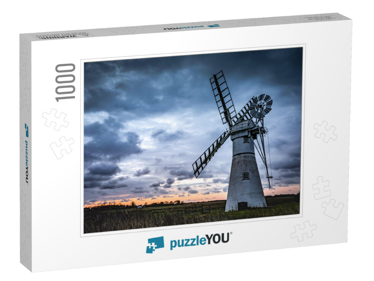 A Mill in a Field Against the Background of Sunset. Sunse... Jigsaw Puzzle with 1000 pieces