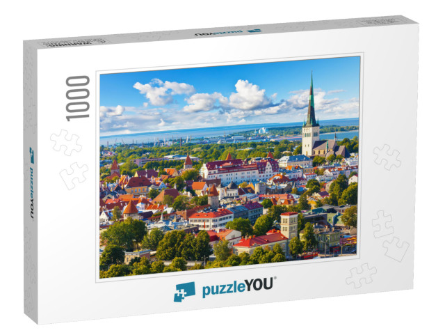 Scenic Summer Aerial Panorama of the Old Town in Tallinn... Jigsaw Puzzle with 1000 pieces