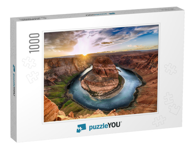 Sunset Moment At Horseshoe Bend Grand Canyon National Par... Jigsaw Puzzle with 1000 pieces