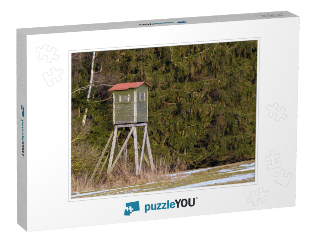 Wooden Lookout Tower for Hunting in the Woods & on Meadow... Jigsaw Puzzle