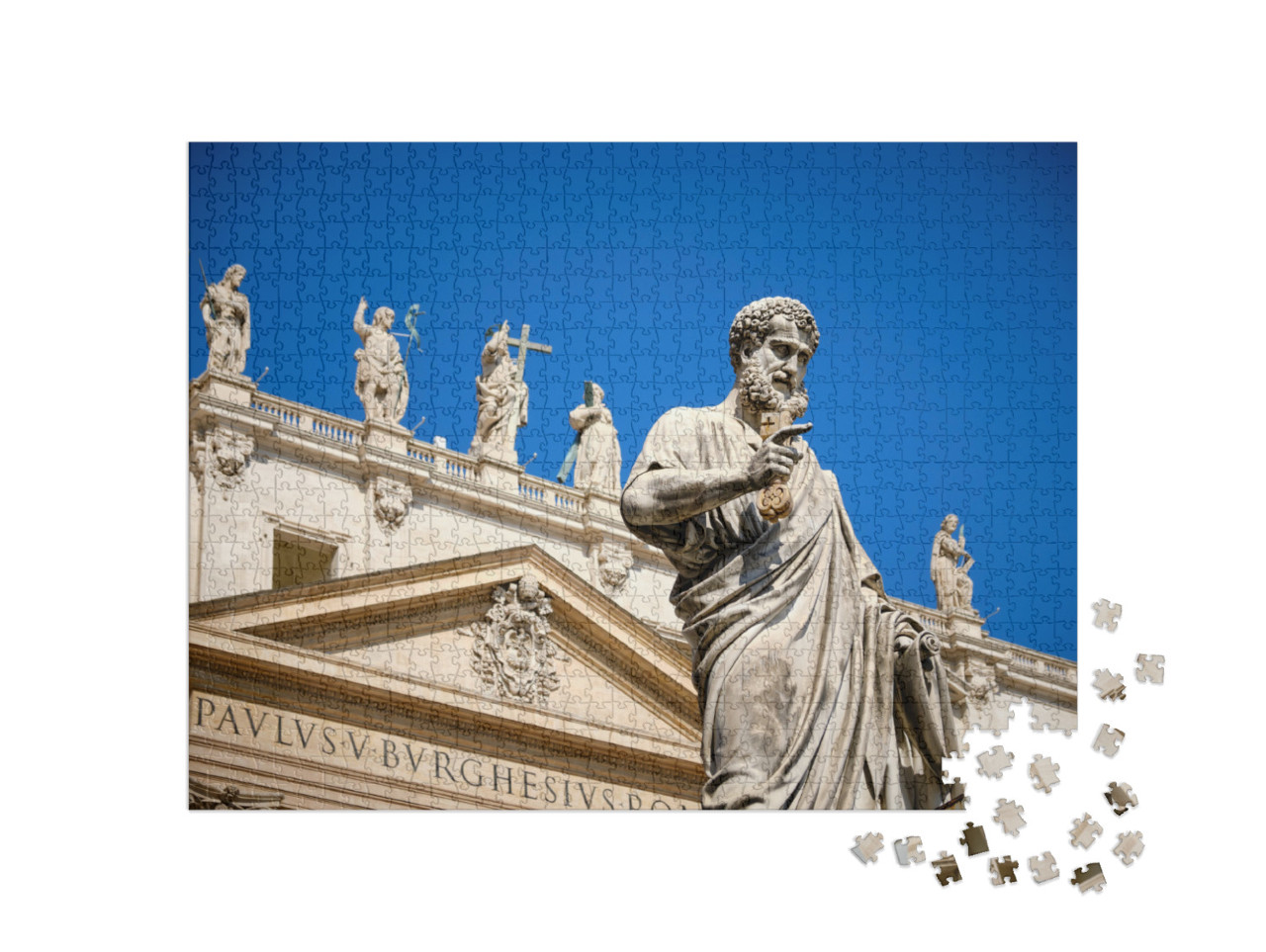 Statue of Saint Peter & Saint Peters Basilica At Backgrou... Jigsaw Puzzle with 1000 pieces