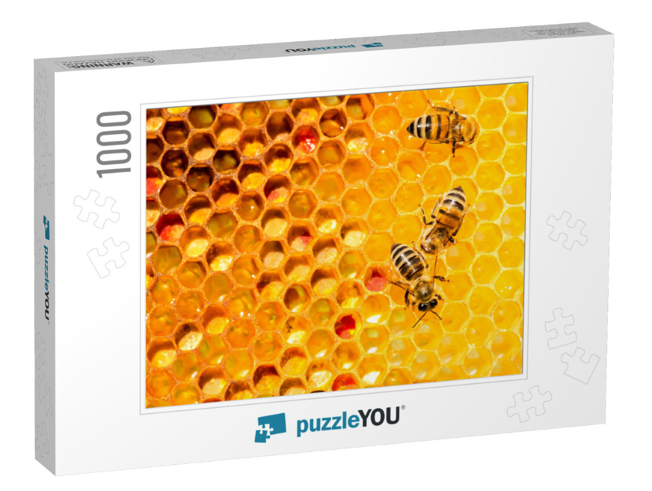 Closeup of Bees on Honeycomb in Apiary - Selective Focus... Jigsaw Puzzle with 1000 pieces