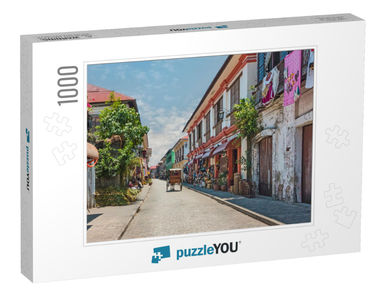 City Center Street Scene in Historic Colonial Town with H... Jigsaw Puzzle with 1000 pieces