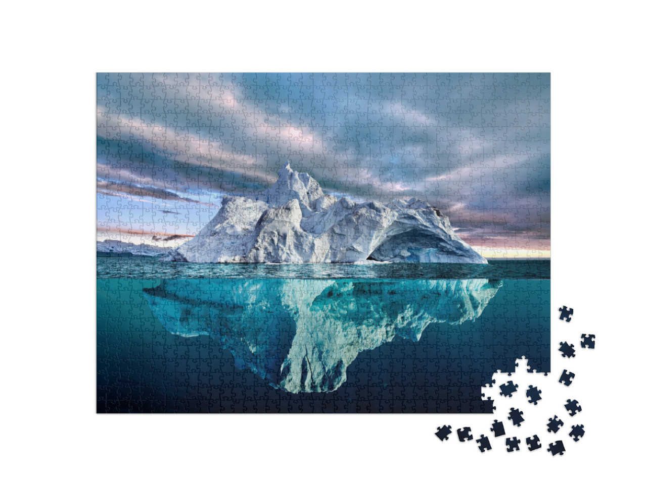 Iceberg with Above & Underwater View Taken in Greenland... Jigsaw Puzzle with 1000 pieces