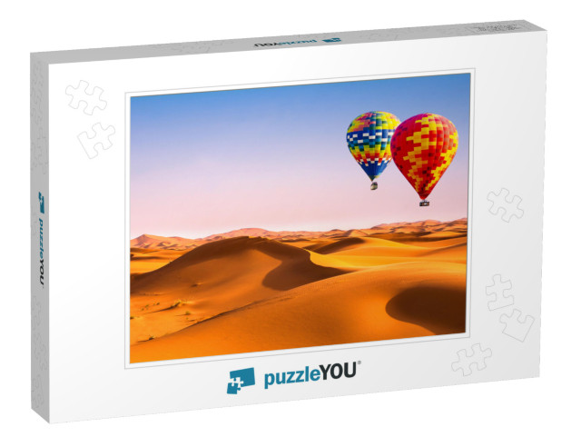 Travel Concept. Amazing View of Sand Dunes with Hot Air B... Jigsaw Puzzle