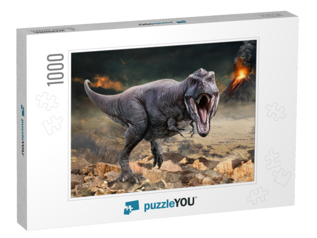 Tyrannosaurus Rex Scene 3D Illustration... Jigsaw Puzzle with 1000 pieces