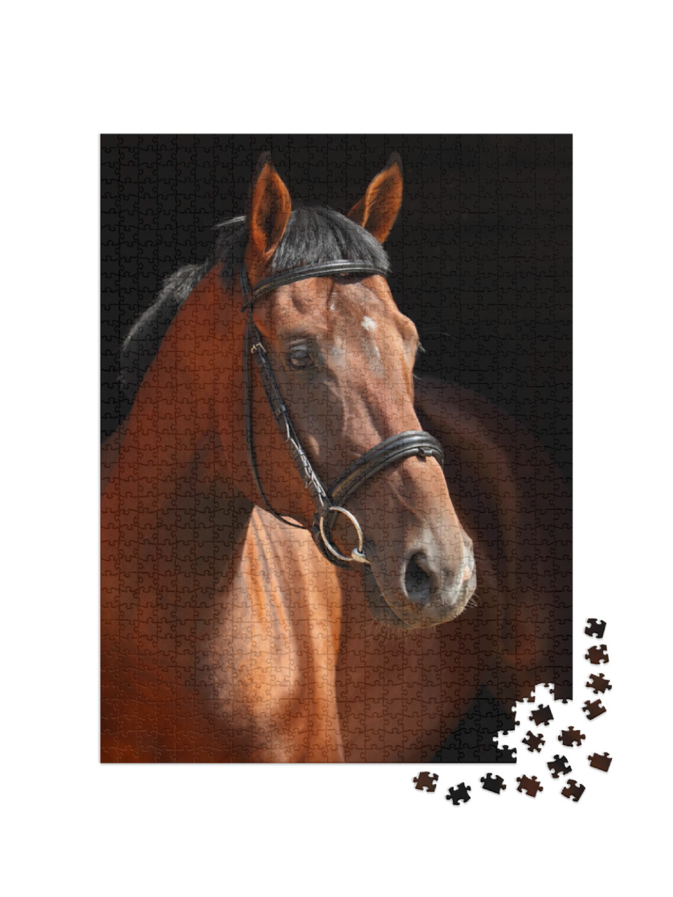 Chestnut Trakehner Horse Stallion Portrait... Jigsaw Puzzle with 1000 pieces