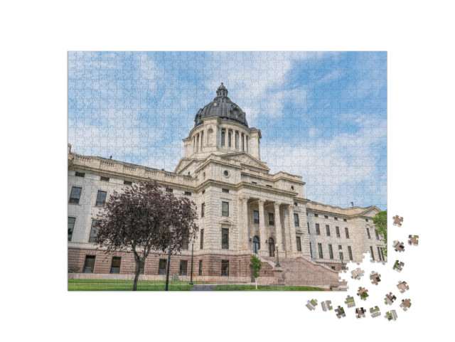 Facade of South Dakota Capital Building in Pierre, Sd... Jigsaw Puzzle with 1000 pieces