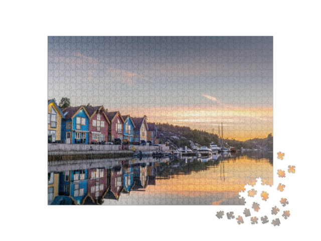 Reflections on the Sea in the Fjord of Bergen in Norway... Jigsaw Puzzle with 1000 pieces