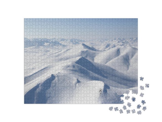 Beautiful Arctic Aerial Landscape. Top View of the Snowy... Jigsaw Puzzle with 1000 pieces