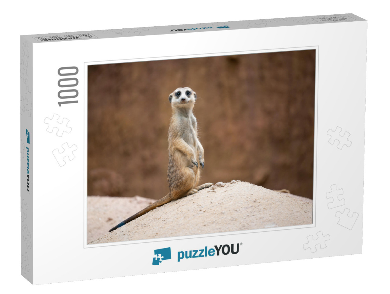 Cute Meerkat Suricata Suricatta Standing on the Rock... Jigsaw Puzzle with 1000 pieces