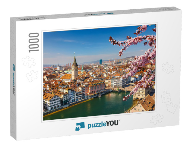 Downtown of Zurich At Spring Sunny Day... Jigsaw Puzzle with 1000 pieces