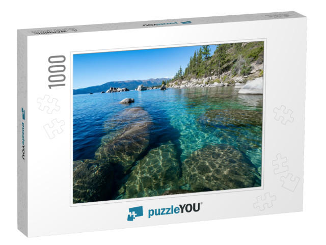 Usa, Nevada, Washoe County, Lake Tahoe. Granite Boulders... Jigsaw Puzzle with 1000 pieces