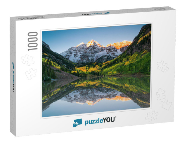 Sunrise At Maroon Bells Lake... Jigsaw Puzzle with 1000 pieces