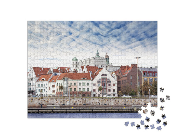 Szczecin Stettin City Old Town, Riverside View, Poland... Jigsaw Puzzle with 1000 pieces