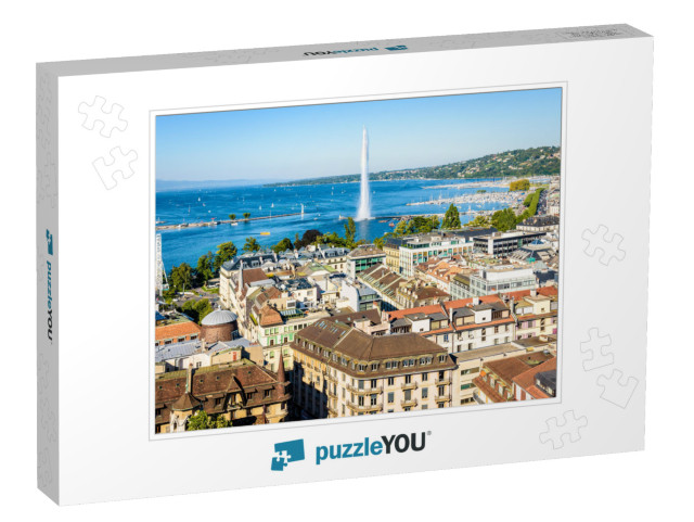 High Angle View Over the Rooftops of Geneva, Switzerland... Jigsaw Puzzle