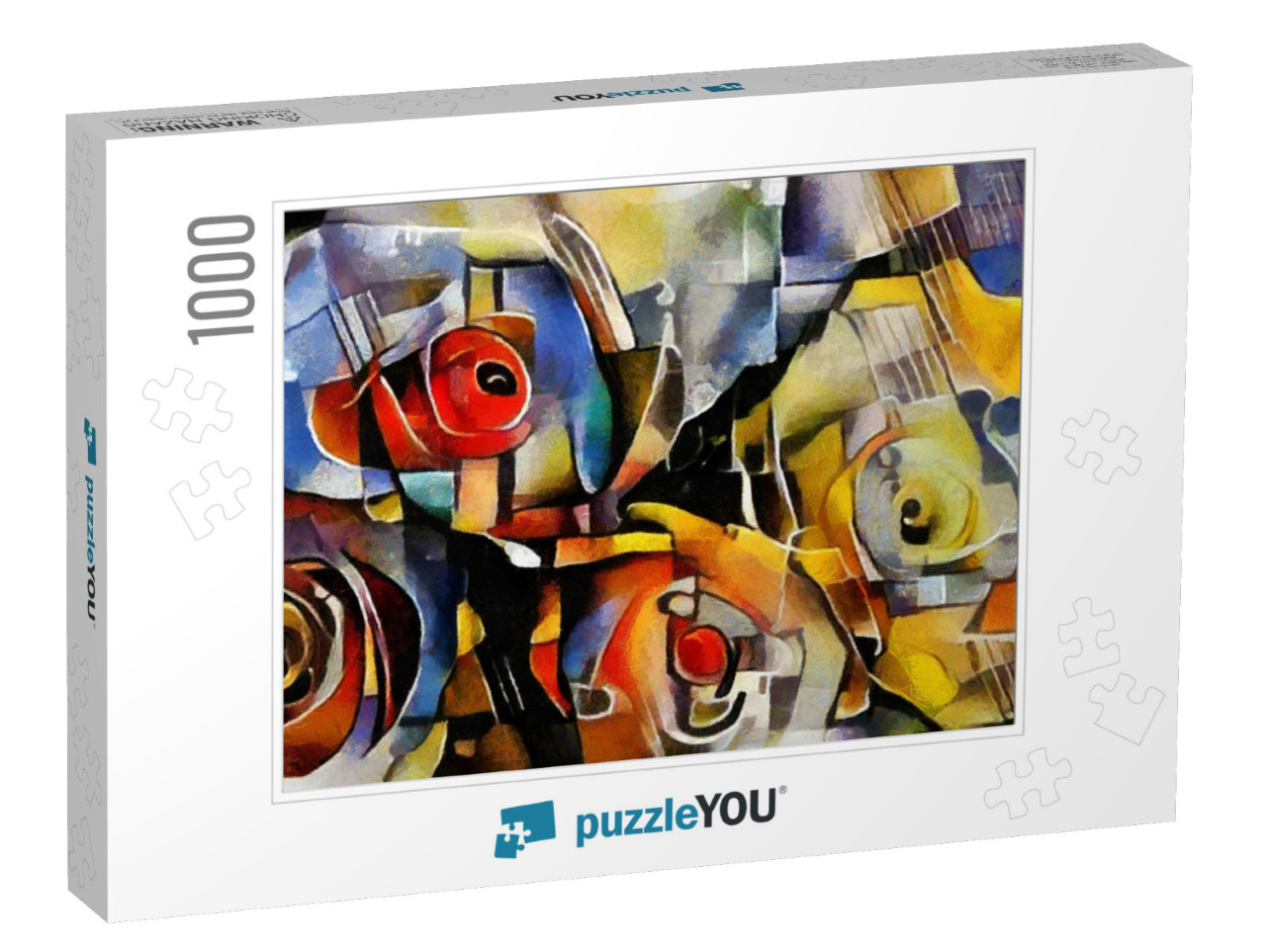 A Bouquet of Beautiful Flowers in a Modern Style & Cubism... Jigsaw Puzzle with 1000 pieces