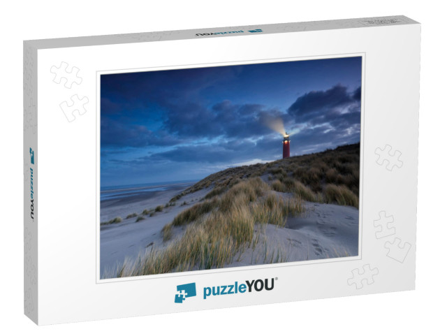 Lighthouse on Dune in Dusk, Texel, Holland... Jigsaw Puzzle