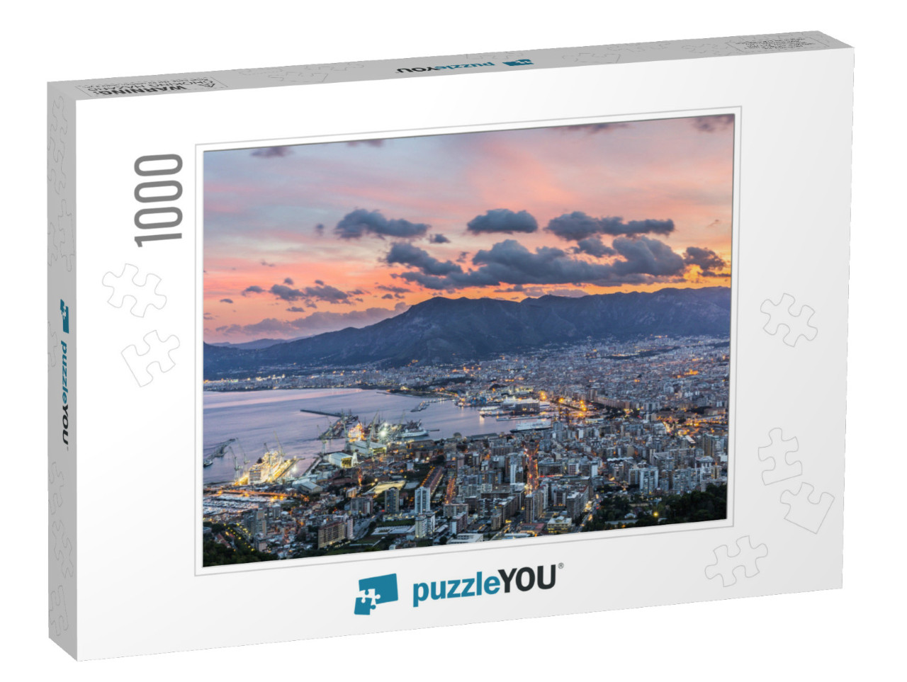 Aerial View of Palermo At Sunset, Italy... Jigsaw Puzzle with 1000 pieces